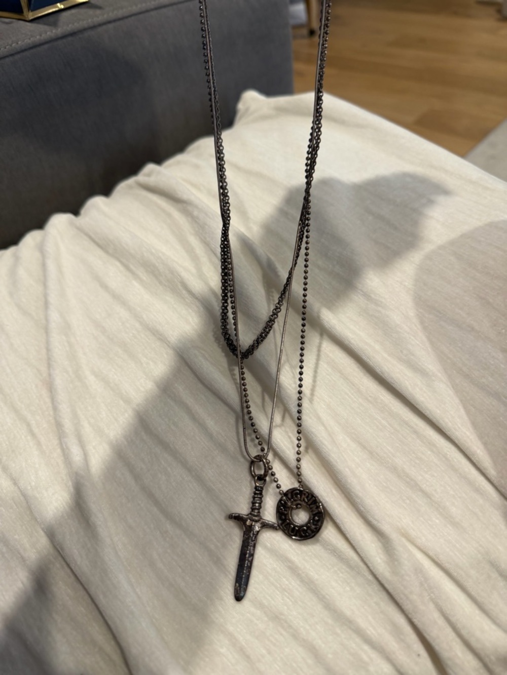 Men’s pilgrim silver layered necklace